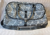 Grey and Black Floral Weekend Tote