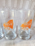 Set of 4 Clear Glass "Fresh Milk" Lacona, NY Tumblers
