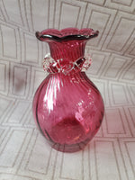 Miniature Cranberry Glass Bud Vase