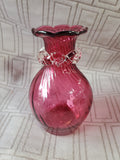 Miniature Cranberry Glass Bud Vase