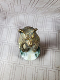 (A) Metal Bear on Stone Base Paperweight