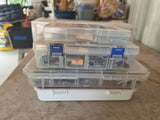 Lot of Five Hardware Storage Container w/Assorted Items Inside
