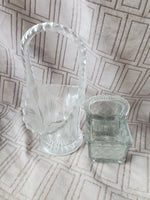 Pair of Clear Glass Baskets