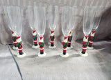Lot of Gorham Santa Champagne Flutes