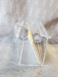 Clear Acrylic Recipe Box with Recipe Cards APPEARS UNUSED