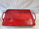 Simply Designz Ruby Red Enamel and Aluminum Serving Tray