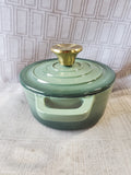 Smith & Clark Ironworks Cast Iron 1 Quart Green Dutch Oven