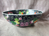 Asian Inspired Black Floral Decorative Bowl