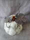 White Ceramic Pumpkin Figurine
