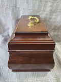 Virginia Metalcrafters Colonial Williamsburg Restoration Mahogany Wood Tea Box MISSING KEY
