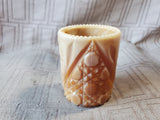 Joe St. Clair Chocolate Slag Glass Toothpick Holder