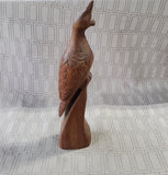 Hand Carved Wooden Crested Bird Figurine