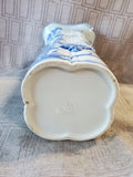 Blue and White Butterfly and Floral Motif Ceramic Vase