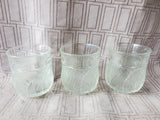 Set of 3 Clear Glass Leaf Tumblers