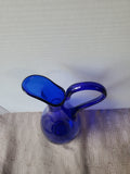 Hand Blown Cobalt Blue Glass Pitcher