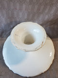 Italian Pottery White Pedestal Cake Stand