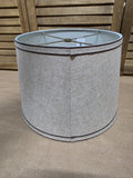 Linen Lamp Shade w/Brown Trim