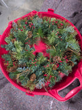 21" Faux Pine Christmas Wreath w/ Storage Box