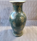 Andrea by Sadek Green and Gold Tone Pineapple Vase