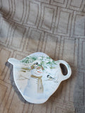 Melamine Snowman Serving Tray with Tea Bag Holder