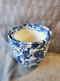 Pair of Blue and White Floral Ceramic Planters