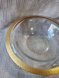 Clear Glass and Gold Toned Rim Candy Bowl