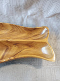 Carved Wooden 2 Sectioned Fish Platter