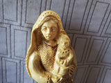 Carved Wooden Madonna & Child Figurine