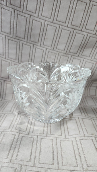 Vintage Heavy Clear Glass Decorative Bowl