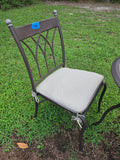 Bronze Tone Metal Bistro Set w/Faux Tile Top Table