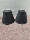 Two Small Black Lamp Shades (candle bulbs)