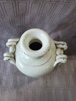 Leona Lavorato A Mano White Crackle Glazed Distressed Vase