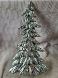 Silver Toned Resin Christmas Tree Figurine
