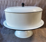 White and Black Enamel Cake Stand