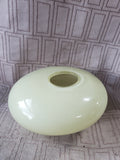 Pale Yellow/Green Flat Round Glass Vase