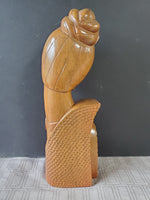 Vintage Hand Carved Asian Inspired Wooden Woman Statue