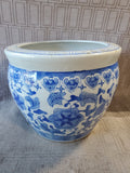Blue and White Ceramic Planter