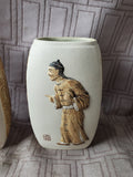Pair of Asian Inspired Pottery Vases