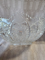 Cut Clear Glass Fruit Bowl