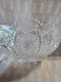Cut Clear Glass Fruit Bowl