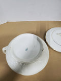 Vintage Gold and White Ceramic Chamber Pot