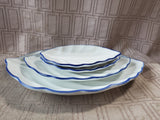 Set of 4 IDG Blue and White Leaf Plates