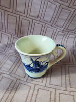 Vintage Delft Blauw Windmill Demitasse and Saucer Set