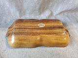 Carved Wooden 2 Sectioned Rectangular Platter