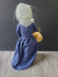 (C) Byers' Choice Carolers Colonial Williamsburg Signed "Woman Holding Basket" Figurine