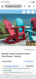 Seaside Casual Furniture Recycled Polymer Rocking Chair Pair w/Side Table (two sets available, priced separately)