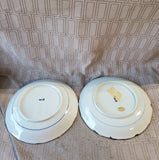 Pair of Andrea by Sadek Blue and White Mum Decorative Plates