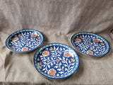 Set of 3 Pottery Barn Blue "Ava" Salad Plates