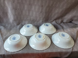 Set of 5 Bluebrook Blue White Soup Bowls