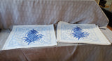 Colonial Williamsburg Blue and White Pineapple Fabric Placemats
